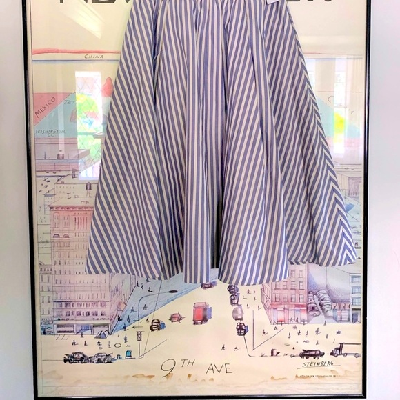 Zara pinstripe circle skirt with white snap buttons and pockets! Size XS - Picture 3 of 9